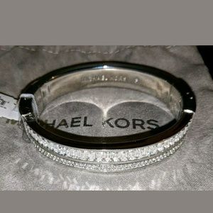 Michael Kors Silver Bangle Crystal Bracelet